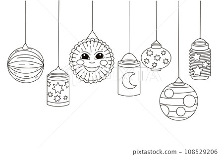 Vector Lanterns composition for saint martin day traditional in Germany Vector Lanterns composition for saint martin day traditional in Germany 108529206