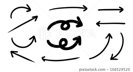 矢量圖的簡單手繪箭頭 矢量圖的簡單手繪箭頭 108529520