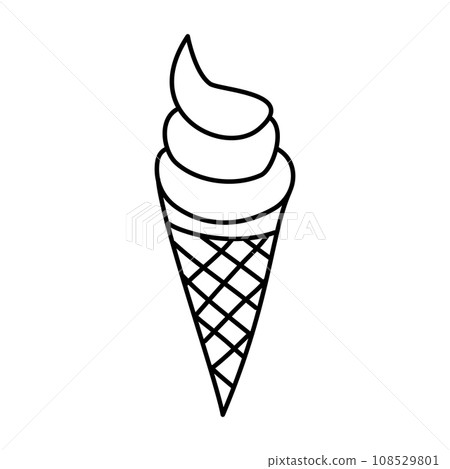 Doodle picture of ice cream. Hand drawn vector illustration. Doodle picture of ice cream. Hand drawn vector illustration. 108529801