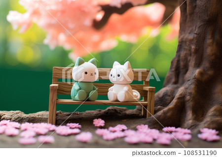 Cat and Bench (3D) - Spring 108531190