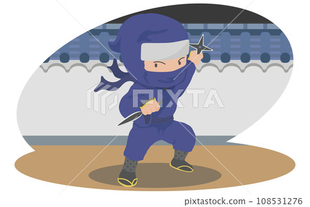 持有手裡劍和苦無的忍者 108531276