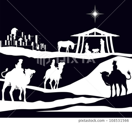 Christmas Nativity Scene Bethlehem Manger Wise Men Christmas Nativity Scene Bethlehem Manger Wise Men 108531566