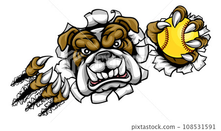 Bulldog Softball Animal Sports Team Mascot 108531591
