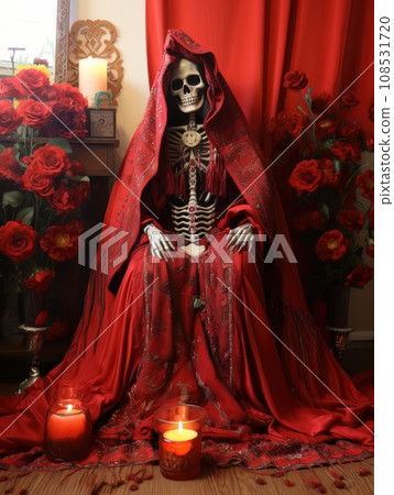 Santa Muerte is the deity of death. The day of the Dead AI 108531720