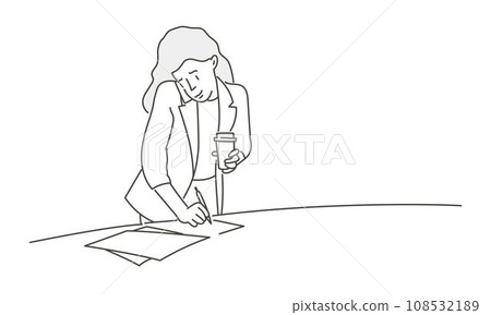 Young woman with coffee 108532189