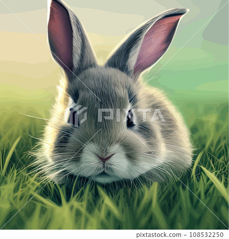 Cute little rabbit for Easter spring holiday , spring holiday .Easter landscape , Wildlife forest, park, meadow and farm animals. Nice rabbit sitting on the meadow grass grass Cute little rabbit for Easter spring holiday , spring holiday .Easter landscape , Wildlife forest, park, meadow and farm animals. Nice rabbit sitting on the meadow grass grass 108532250