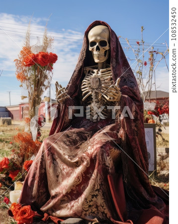 Santa Muerte is the deity of death. The day of the Dead AI 108532450