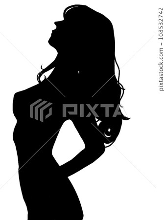 剪影女性上半身 剪影女性上半身 108532742