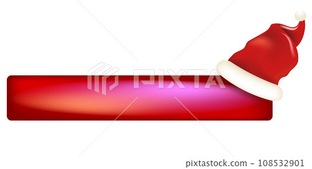 Blank red christmas banner with button and santa hat isolated on white background. Vector horizontal Christmas greeting card, poster and label design template. Christmas social media post template Blank red christmas banner with button and santa hat isolated on white background. Vector horizontal Christmas greeting card, poster and label design template. Christmas social media post template 108532901
