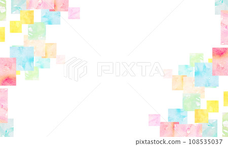 彩色幾何圖案水彩框架 彩色幾何圖案水彩框架 108535037