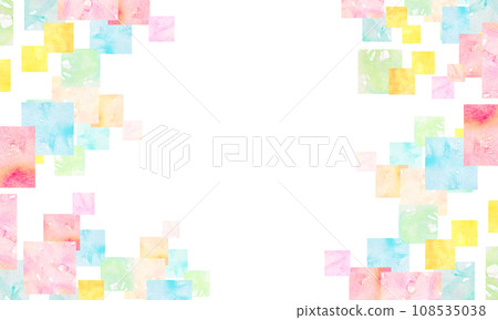Colorful geometric pattern watercolor frame Colorful geometric pattern watercolor frame 108535038