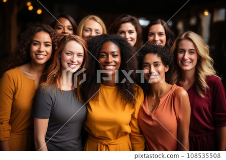 Half-length studio portrait of cheerful smiling young people. Group of millennial friends with diverse race, sex and cultural backgrounds. Diversity, friendship and multi-ethnic youth concept. Half-length studio portrait of cheerful smiling young people. Group of millennial friends with diverse race, sex and cultural backgrounds. Diversity, friendship and multi-ethnic youth concept. 108535508