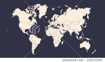 World map silhouette with countries World map silhouette with countries 108535943