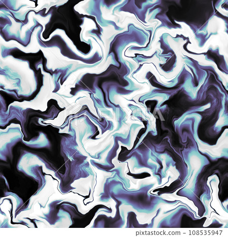 Abstract seamless pattern. Marble swirl futuristic acrylic illustration with distortion. Colorful background. Vibrant texture for modern design, print, fabric, textile, wallpaper. 108535947