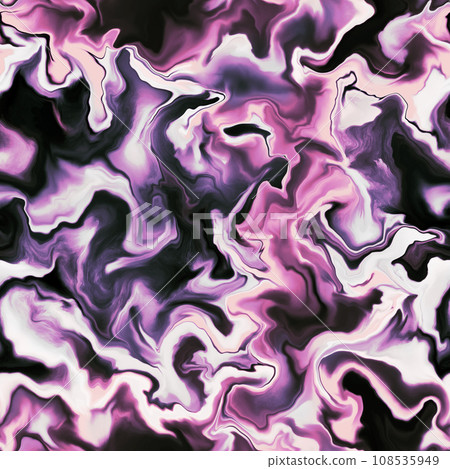 Abstract seamless pattern. Marble swirl futuristic acrylic illustration with distortion. Colorful background. Vibrant texture for modern design, print, fabric, textile, wallpaper. 108535949