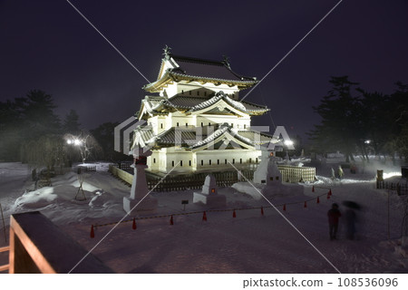 Hirosaki Castle illuminated during the Snow Lantern Festival 108536096