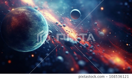 An image of an alien planet and some planets, AI An image of an alien planet and some planets, AI 108536121