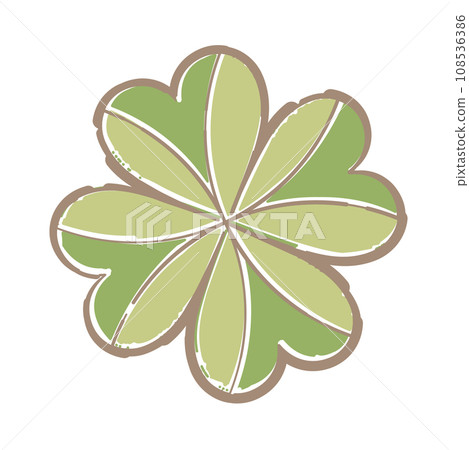 四葉草圖標，柔和的線條畫觸感 108536386