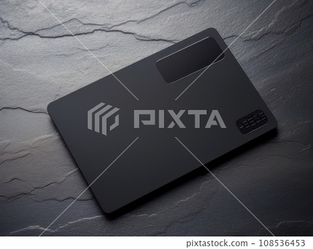 Black bank credit card on stone table isolated AI Black bank credit card on stone table isolated AI 108536453