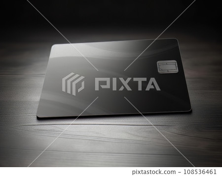 Black bank card on grey background isolated AI Black bank card on grey background isolated AI 108536461