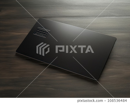 Black bank credit card on wooden table isolated AI Black bank credit card on wooden table isolated AI 108536484