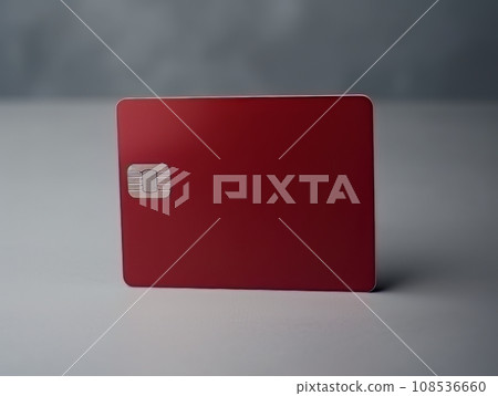 Red bank credit card on white surface isolated AI Red bank credit card on white surface isolated AI 108536660