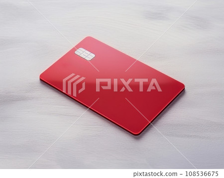 Red bank credit card on white surface isolated AI Red bank credit card on white surface isolated AI 108536675