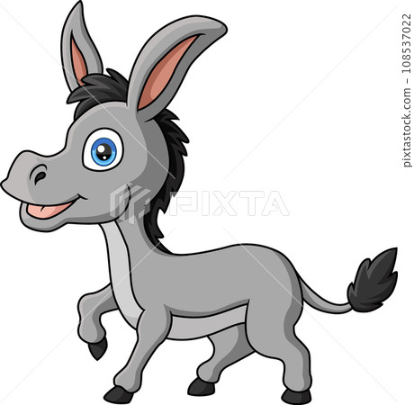 Cute donkey cartoon on white background Cute donkey cartoon on white background 108537022