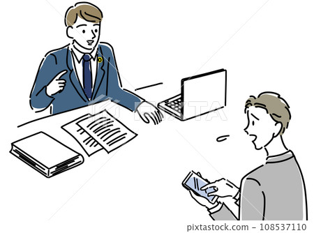 A man consults a lawyer about troubles with SNS 108537110