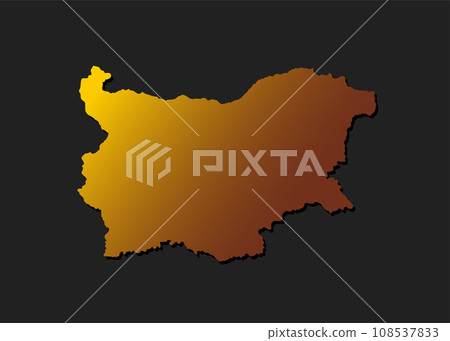 Vector map Bulgaria gold material, Europe country 108537833
