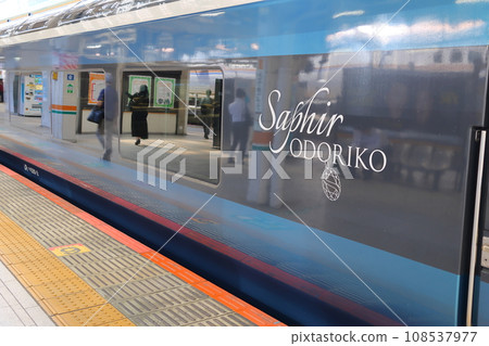 東京站，特快「Saphir Odoriko」號在東京千代田區丸之內一丁目 9 號月台等待發車 108537977