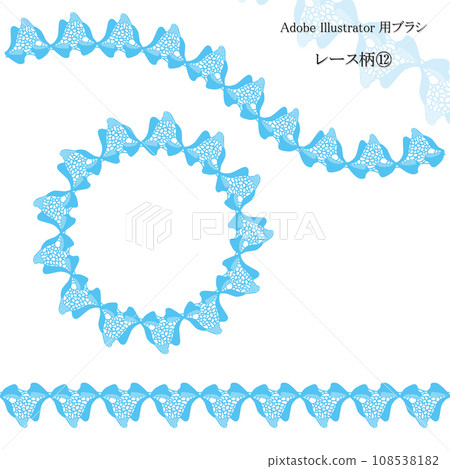 Lace pattern brush for Illustrator ⑫ Line/Frame Lace pattern brush for Illustrator ⑫ Line/Frame 108538182