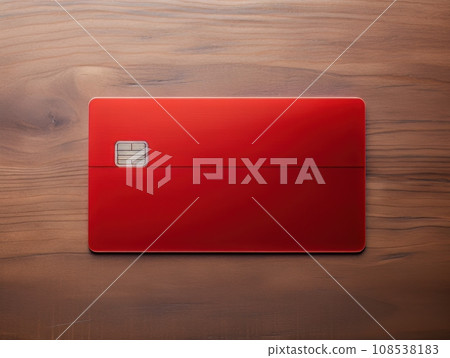 Red bank credit card on wooden table isolated AI Red bank credit card on wooden table isolated AI 108538183