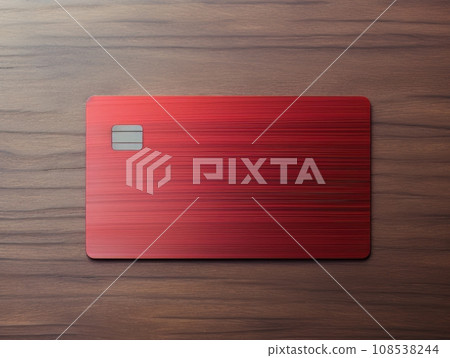 Red bank credit card on wooden table isolated AI Red bank credit card on wooden table isolated AI 108538244