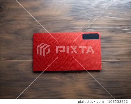 Red bank credit card on wooden table isolated AI Red bank credit card on wooden table isolated AI 108538252