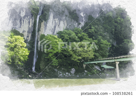 水彩風格 岡山縣新見市 Ikurado 108538261