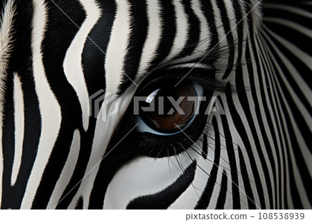 Zebra close-up with detailed eye Zebra close-up with detailed eye 108538939