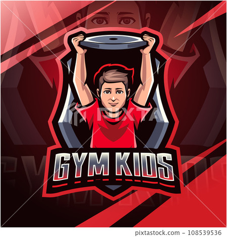 Gym kids mascot logo design 108539536