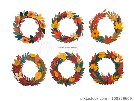 Autumn plant wreath frame material 108539669