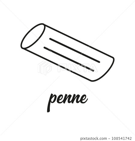 pasta penne line icon isolated on white pasta penne line icon isolated on white 108541742