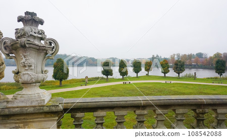 Sculpture on the balustrade of Moritzburg castle Sculpture on the balustrade of Moritzburg castle 108542088