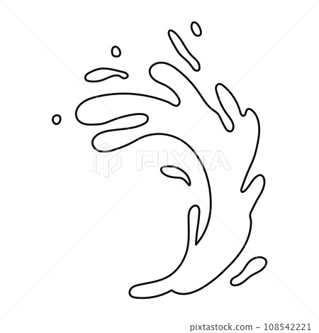 Water and juice splash liquide. One line stroke outline vector Illustration Fresh juice splashed, energetic portrayal of thirst-quenching goodness A wave shape, tribute to oceans persistent dance Water and juice splash liquide. One line stroke outline vector Illustration Fresh juice splashed, energetic portrayal of thirst-quenching goodness A wave shape, tribute to oceans persistent dance 108542221