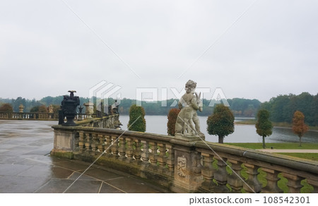 Sculpture on the balustrade of Moritzburg castle Sculpture on the balustrade of Moritzburg castle 108542301