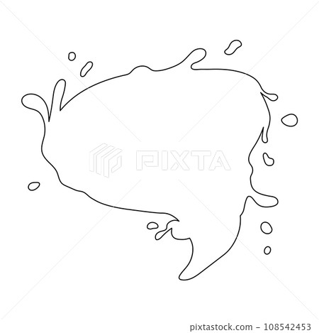 Water and juice splash liquide. One line stroke outline vector Illustration Fresh juice splashed, refreshing display of vibrancy A wave shape, recurring pattern in grand oceanic symphony A drop shape Water and juice splash liquide. One line stroke outline vector Illustration Fresh juice splashed, refreshing display of vibrancy A wave shape, recurring pattern in grand oceanic symphony A drop shape 108542453