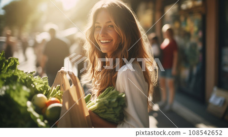 Female Customer at Market Stall Female Customer at Market Stall 108542652