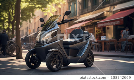 Four-Wheeler Driving on Street Four-Wheeler Driving on Street 108542669