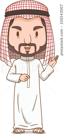 Cartoon character of Arab man. 108543007