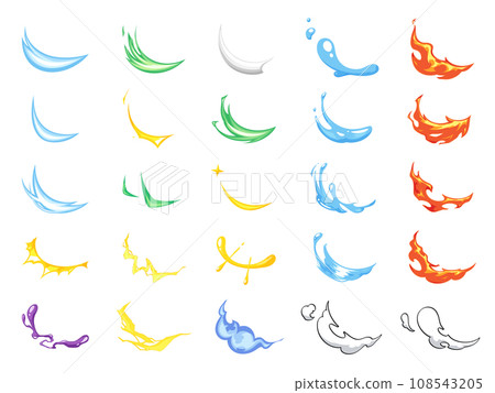 Small slash effect illustration material set 108543205