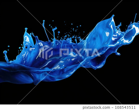 blue paint splash on black background 108543511