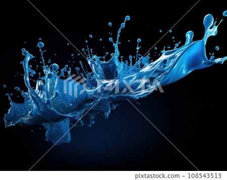 blue paint splash on black background 108543513
